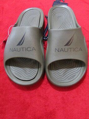 Nautica Logo Slide Sandal - Deep Green
